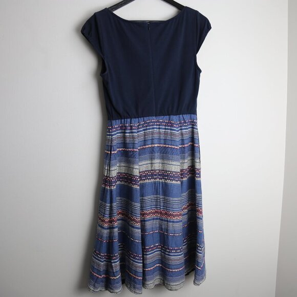 Eshakti Keyhole Top Patterned Striped Multicolor Skirt Dress Size Small 6 - Picture 7 of 7